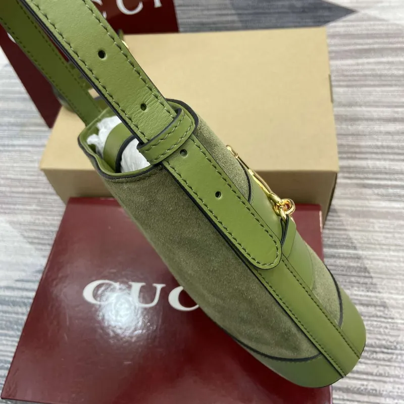 Gucci 833665 Gucci 73 Malá kabela na rameno Zelená semiš