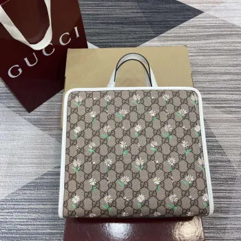 Gucci 605614 Dětská tištěná GG taška béžová