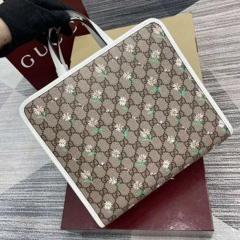 Gucci 605614 Dětská tištěná GG taška béžová