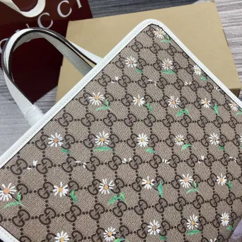 Gucci 605614 Dětská tištěná GG taška béžová