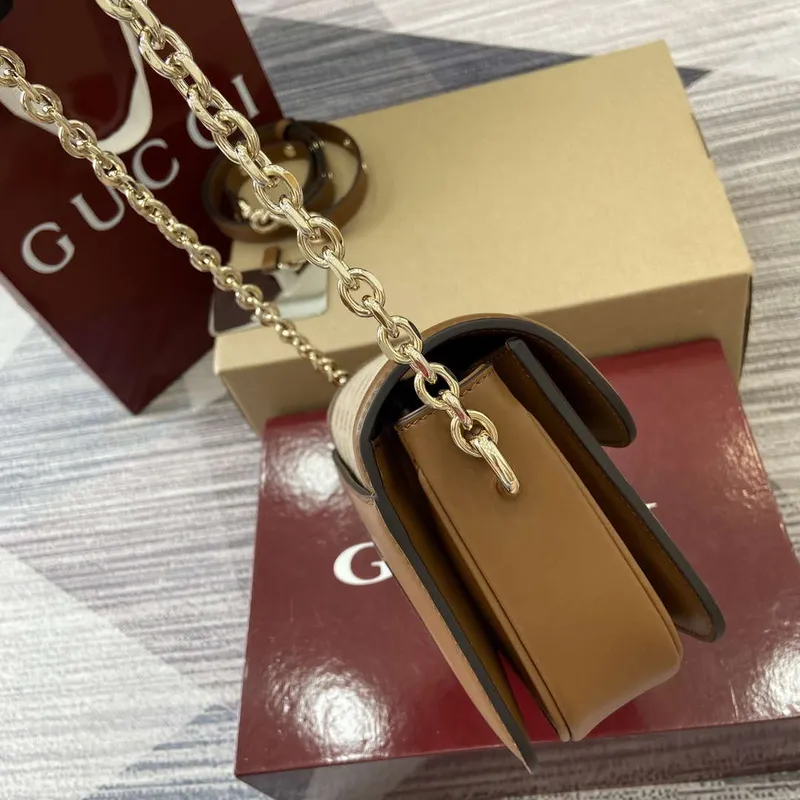 Gucci 826761 Gucci Go Malá Ramenní Taška Hnědá Tkanina