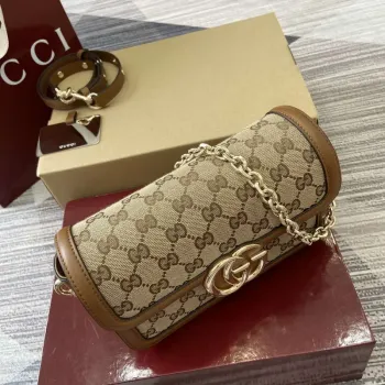 Gucci 826761 Gucci Go Malá Ramenní Taška Hnědá Tkanina