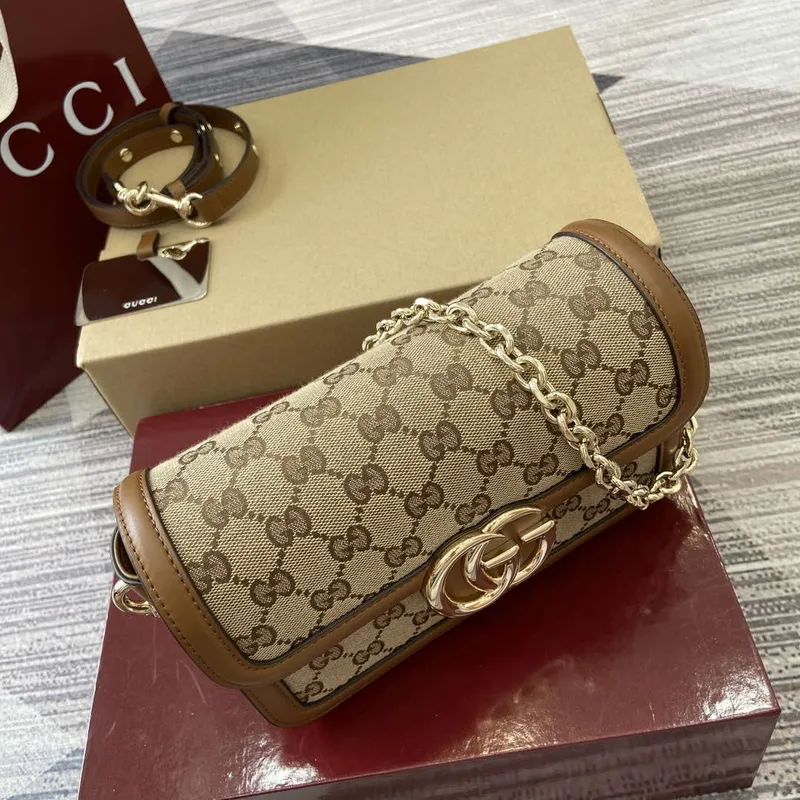 Gucci 826761 Gucci Go Malá Ramenní Taška Hnědá Tkanina