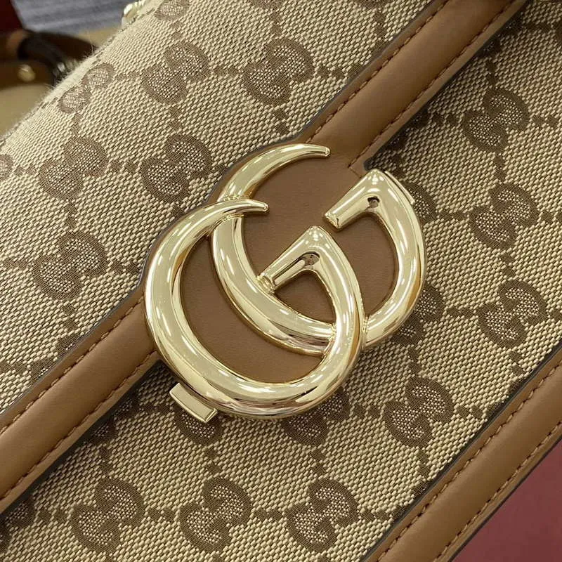 Gucci 826761 Gucci Go Malá Ramenní Taška Hnědá Tkanina