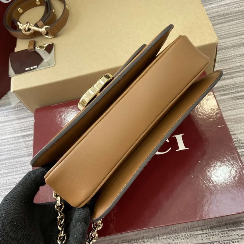 Gucci 826761 Gucci Go Malá Ramenní Taška Hnědá Tkanina