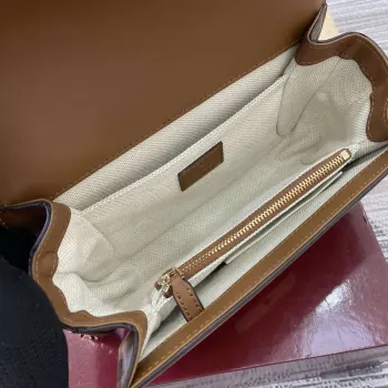 Gucci 826761 Gucci Go Malá Ramenní Taška Hnědá Tkanina