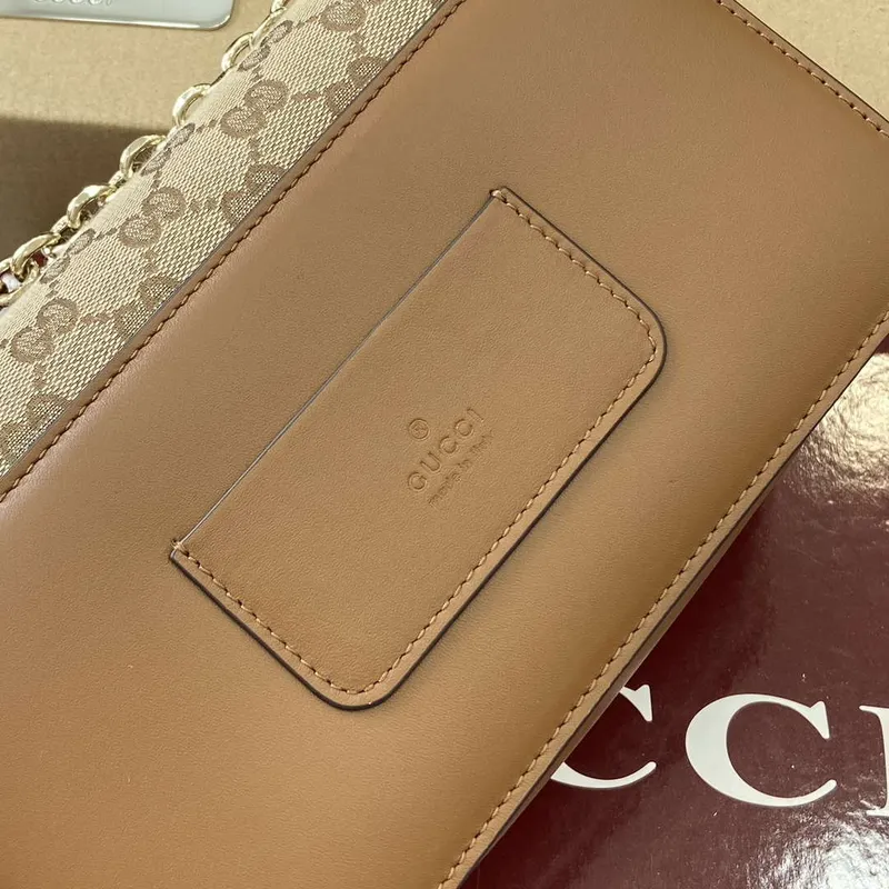 Gucci 826761 Gucci Go Malá Ramenní Taška Hnědá Tkanina