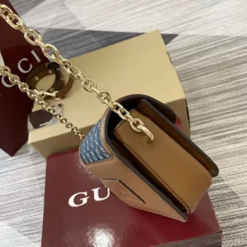 Gucci 826761 Gucci Go Malá Kabelka Přes Rameno Modré Džíny