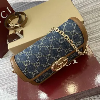 Gucci 826761 Gucci Go Malá Kabelka Přes Rameno Modré Džíny