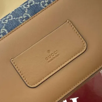 Gucci 826761 Gucci Go Malá Kabelka Přes Rameno Modré Džíny