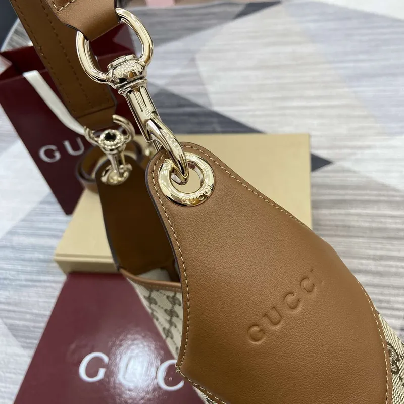 Gucci 834981 Gucci B Střední Kabelka přes Rameno Hnědá Kůže Trim