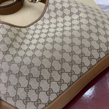 Gucci 834981 Gucci B Střední Kabelka přes Rameno Hnědá Kůže Trim