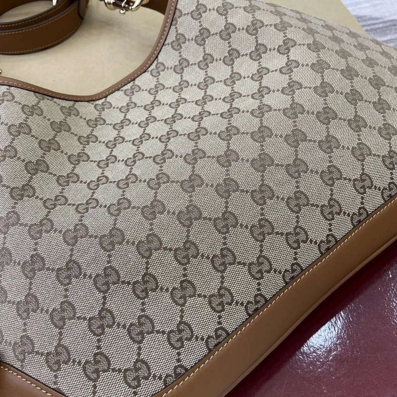 Gucci 834981 Gucci B Střední Kabelka přes Rameno Hnědá Kůže Trim