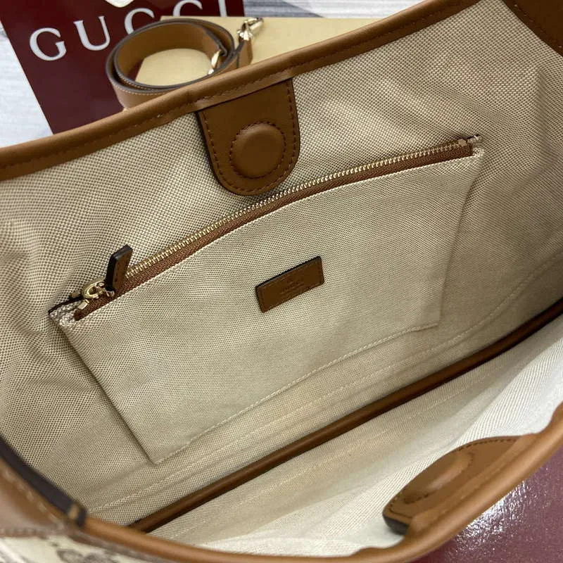 Gucci 834981 Gucci B Střední Kabelka přes Rameno Hnědá Kůže Trim