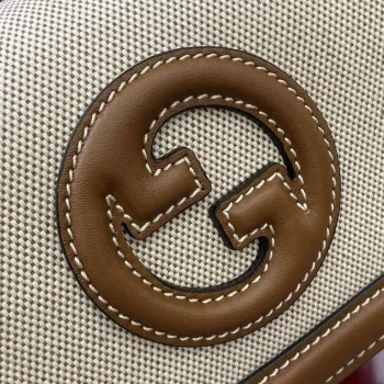 Gucci 815700 Gucci Blondie mini ramenní taška Béžová bavlněná lněná plátno