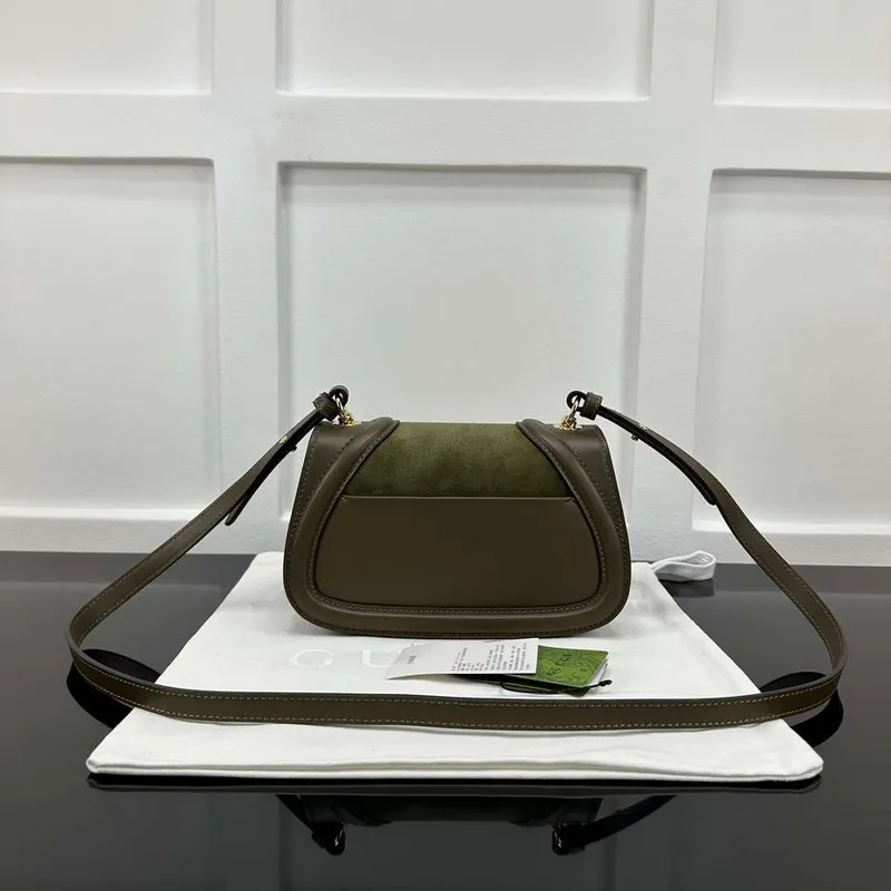 Gucci 815700 Gucci Blondie mini ramenní taška z jemné kůže Zelená