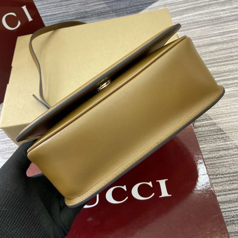 Gucci 815700 Gucci Blondie mini ramenní taška z semišové kůže Hnědá