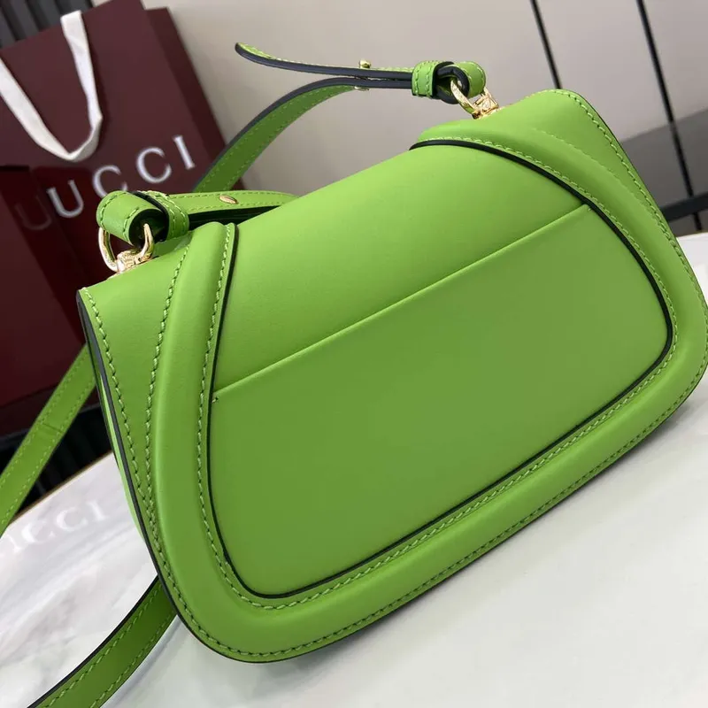 Gucci 815700 Gucci Blondie mini ramenní taška Zelená kůže