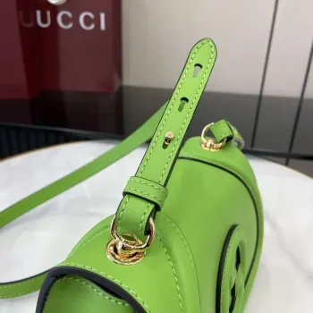 Gucci 815700 Gucci Blondie mini ramenní taška Zelená kůže