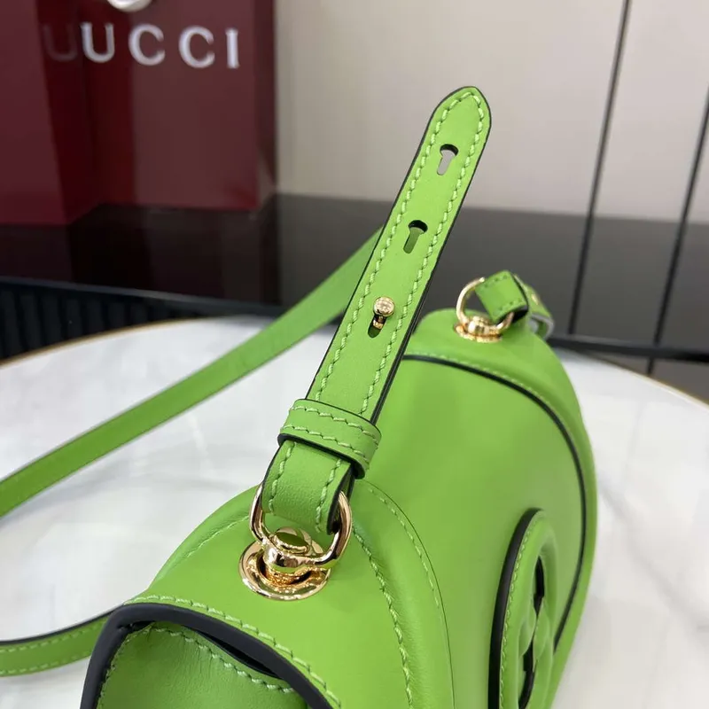 Gucci 815700 Gucci Blondie mini ramenní taška Zelená kůže