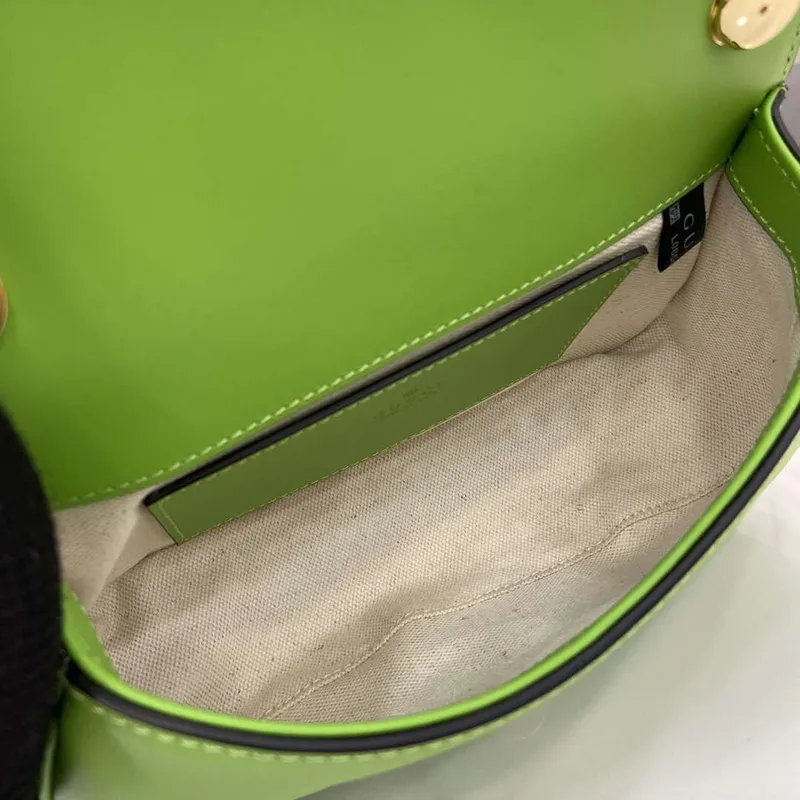 Gucci 815700 Gucci Blondie mini ramenní taška Zelená kůže