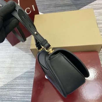 Gucci 815700 Gucci Blondie mini ramenní taška Černá kůže