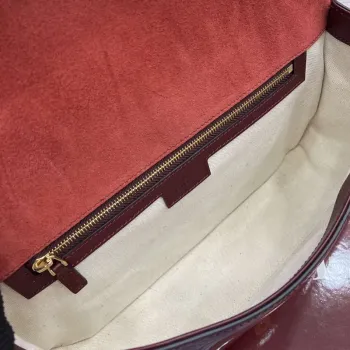 Gucci 815719 Gucci Blondie Medium taška s horním držadlem z lakované kůže červená