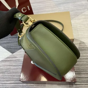 Gucci 815719 Gucci Blondie Medium taška s horním uchem Zelená semiš