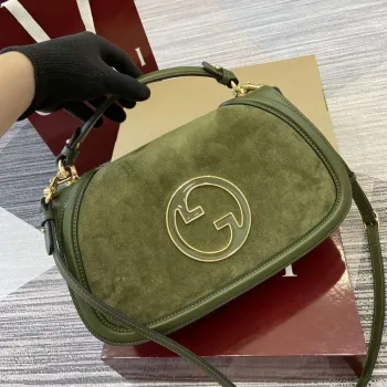 Gucci 815719 Gucci Blondie Medium taška s horním uchem Zelená semiš