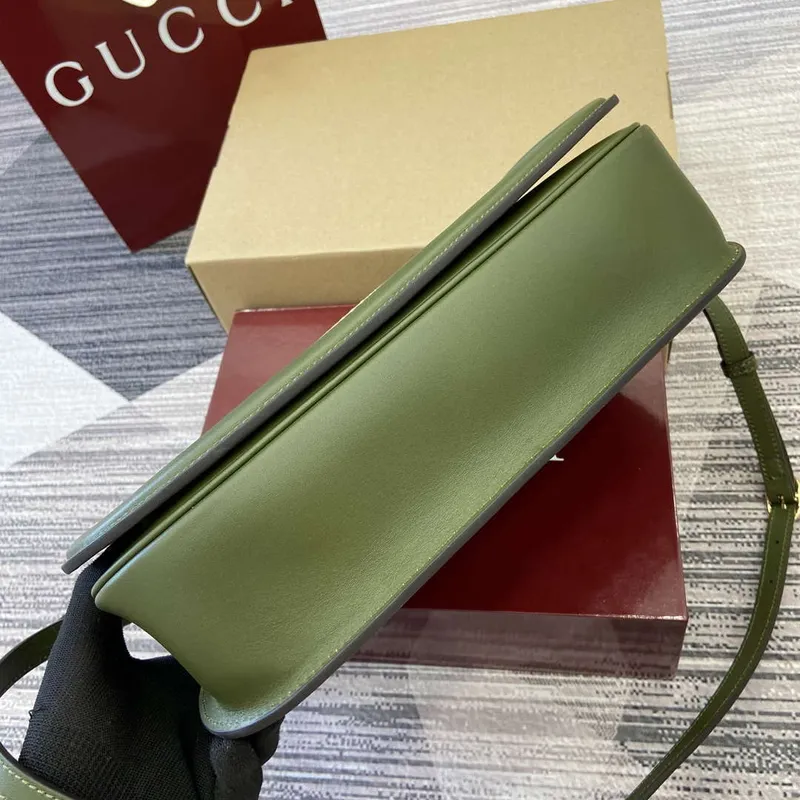 Gucci 815719 Gucci Blondie Medium taška s horním uchem Zelená semiš