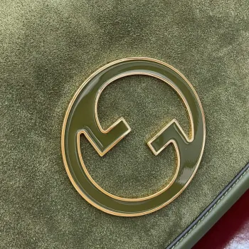 Gucci 815719 Gucci Blondie Medium taška s horním uchem Zelená semiš