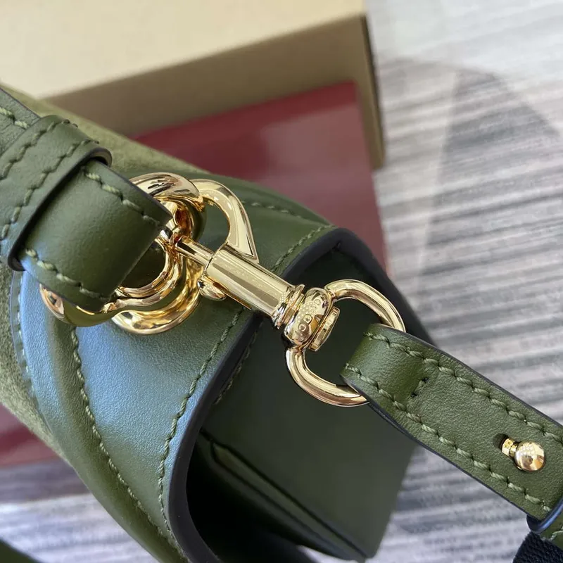 Gucci 815719 Gucci Blondie Medium taška s horním uchem Zelená semiš