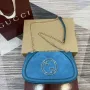 Gucci 815715 Gucci Blondie malá kabelka přes rameno modrá semišová kůže