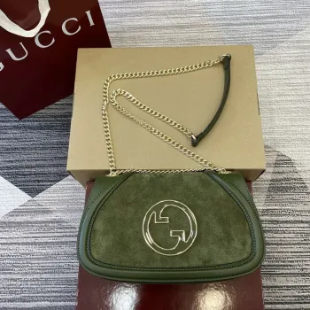 Gucci 815715 Gucci Blondie malá kabelka přes rameno Zelená semišová kůže