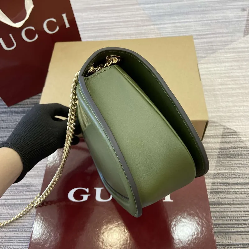Gucci 815715 Gucci Blondie malá kabelka přes rameno Zelená semišová kůže