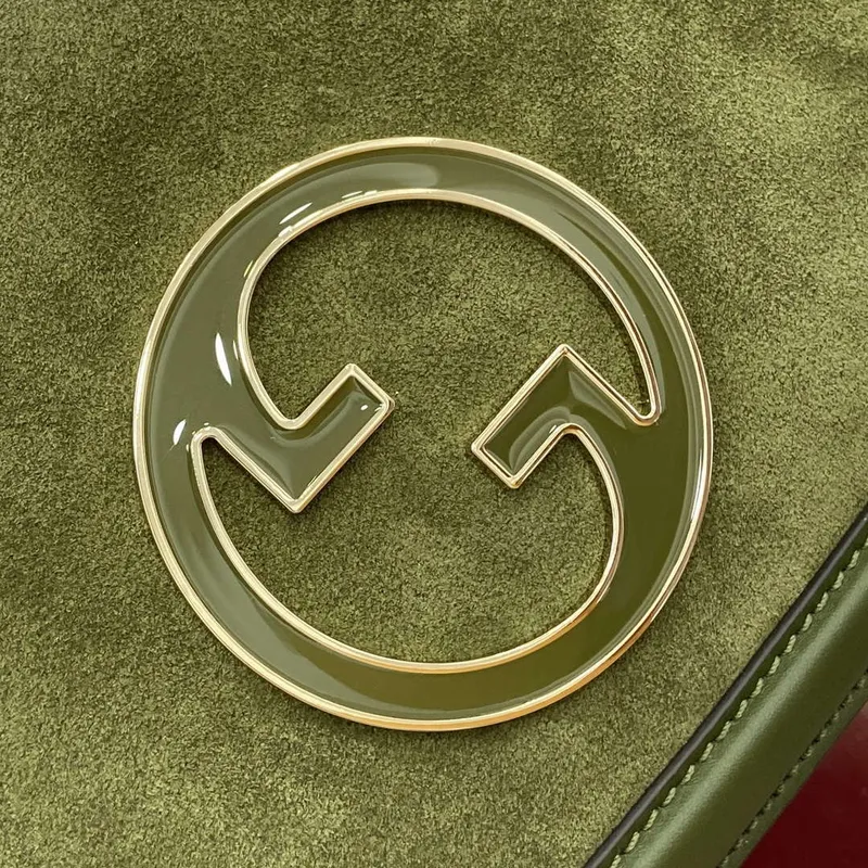 Gucci 815715 Gucci Blondie malá kabelka přes rameno Zelená semišová kůže