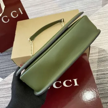 Gucci 815715 Gucci Blondie malá kabelka přes rameno Zelená semišová kůže