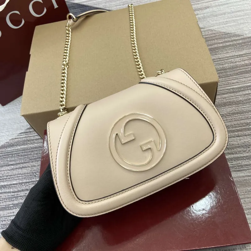 Gucci 815711 Gucci Blondie mini ramenní taška Kůže Světle růžová