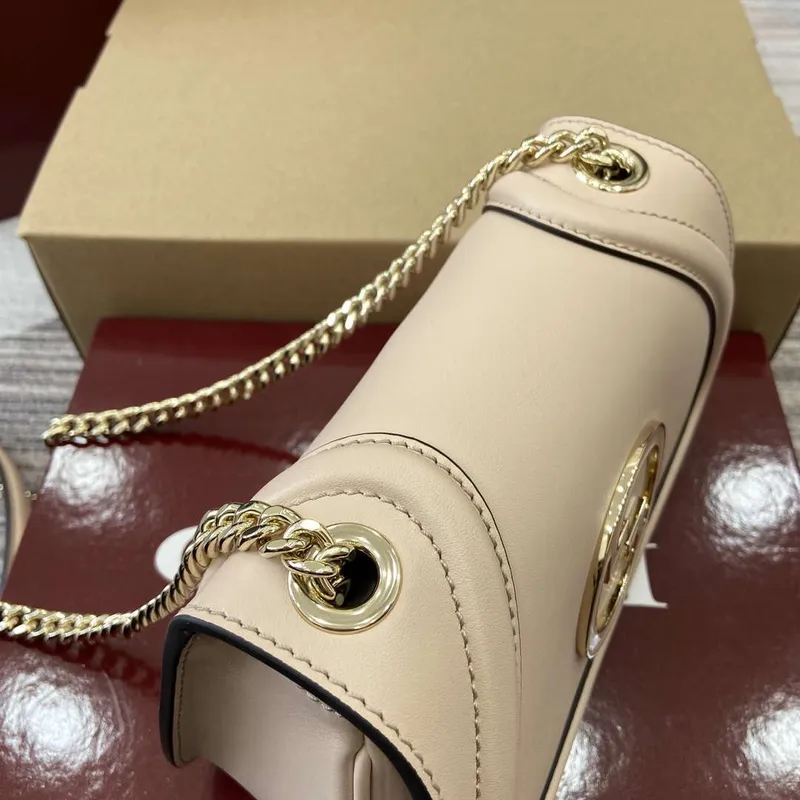 Gucci 815711 Gucci Blondie mini ramenní taška Kůže Světle růžová
