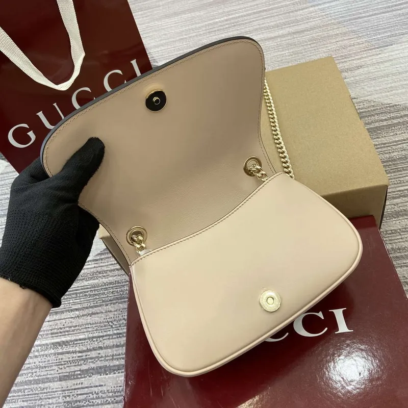 Gucci 815711 Gucci Blondie mini ramenní taška Kůže Světle růžová