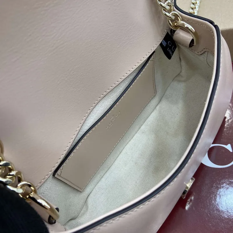 Gucci 815711 Gucci Blondie mini ramenní taška Kůže Světle růžová