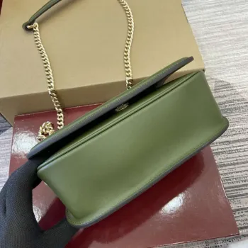 Gucci 815711 Gucci Blondie mini ramenní taška z nubukové kůže Zelená