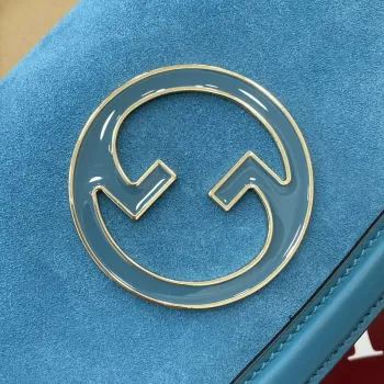 Gucci 815711 Gucci Blondie mini ramenní taška z jemné kůže modrá