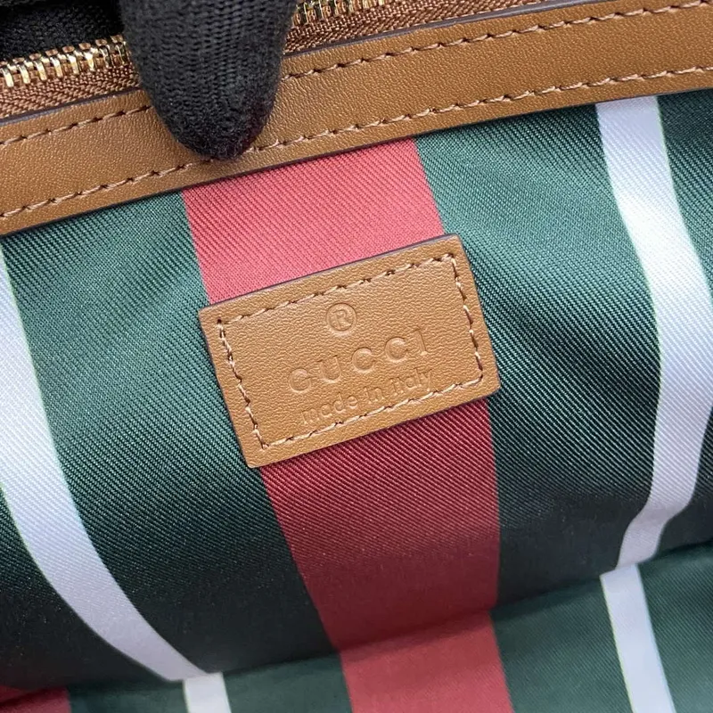 Gucci 815103 GG Emblem kabela typu bucket Béžová a tmavě hnědá