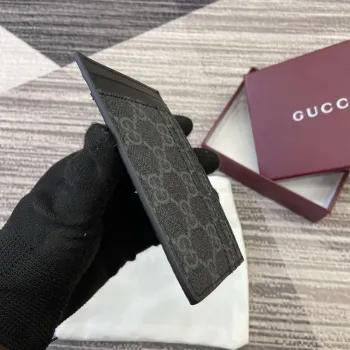 Gucci 821208 GG Emblem pouzdro na karty Černé