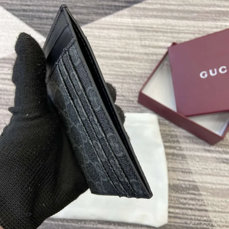 Gucci 821208 GG Emblem pouzdro na karty Černé