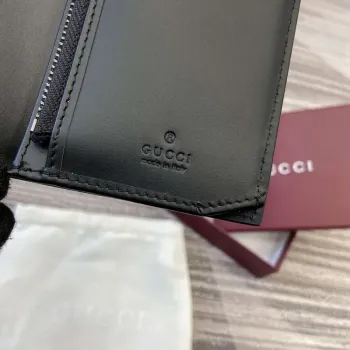 Gucci 821213 GG Emblem černá mini peněženka