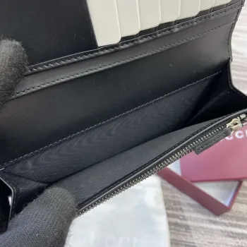 Gucci 821213 GG Emblem černá mini peněženka