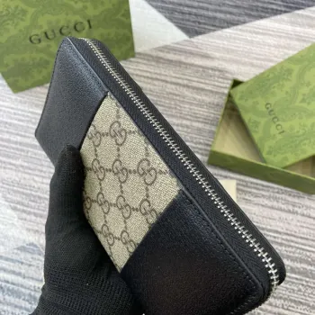 Gucci GG Emblem Černá a Béžová 821803 mini peněženka