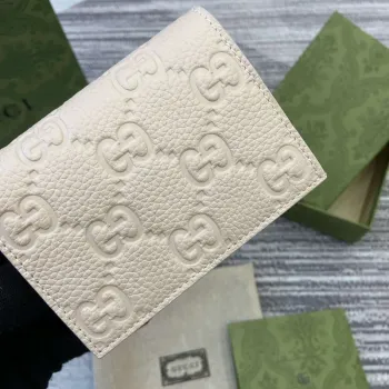 Gucci 815901 GG Emblem mini peněženka béžová